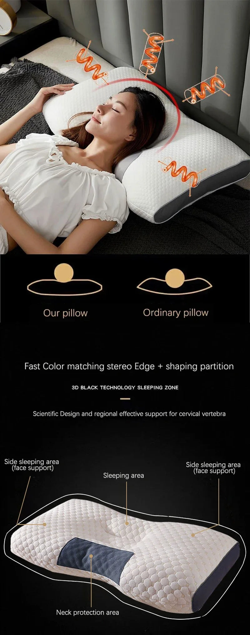 1PC Neck Pillow Help with neck pain and better sleeping posture