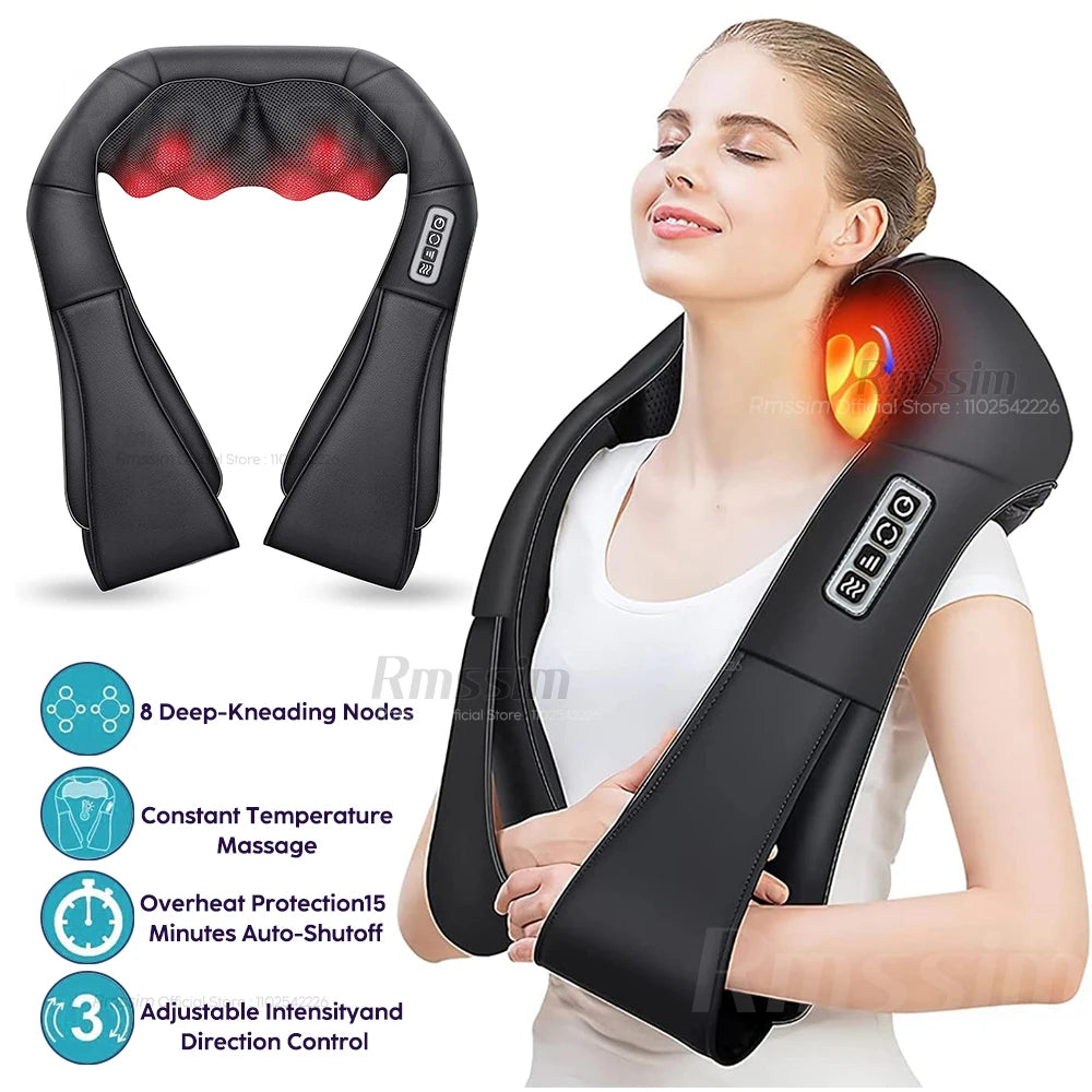 The Neck and Shoulder Heated Massager 2.0 with Health Benefits for Muscle relaxation